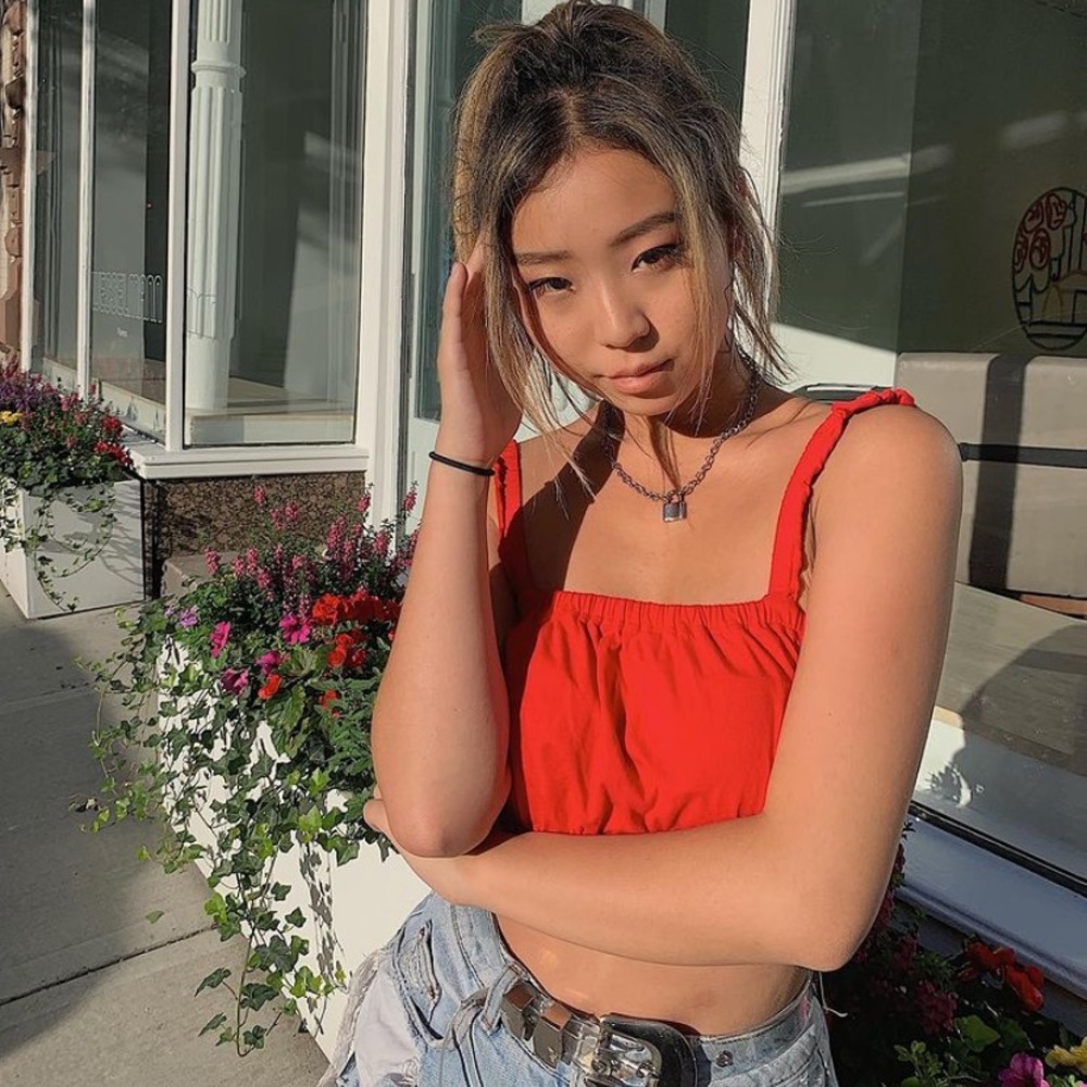 red tank top